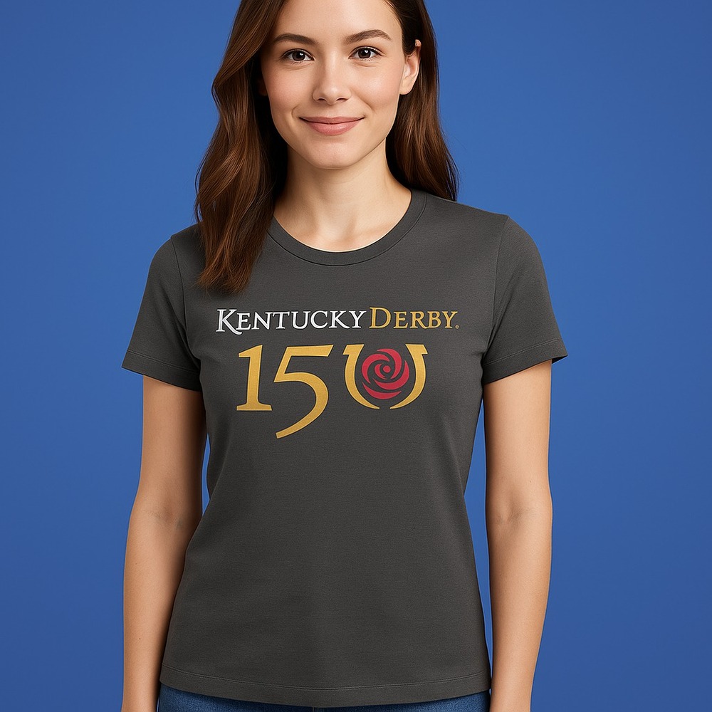 Kentucky Derby 150 T-Shirt Gray Medium Official Event Tee Collectible 2024
